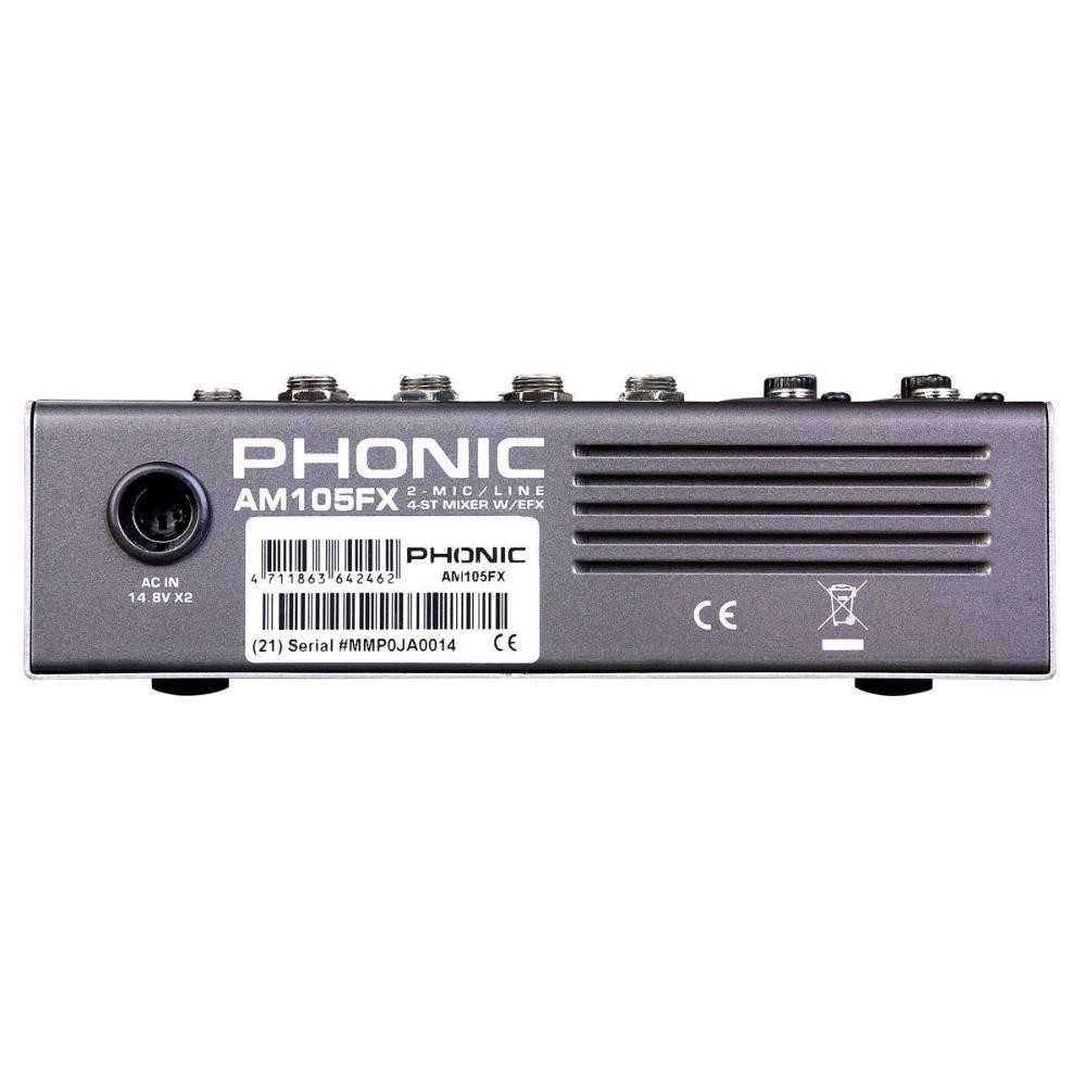 Mixer de 10 Canales Phonic AM105FX Con Phantom Power