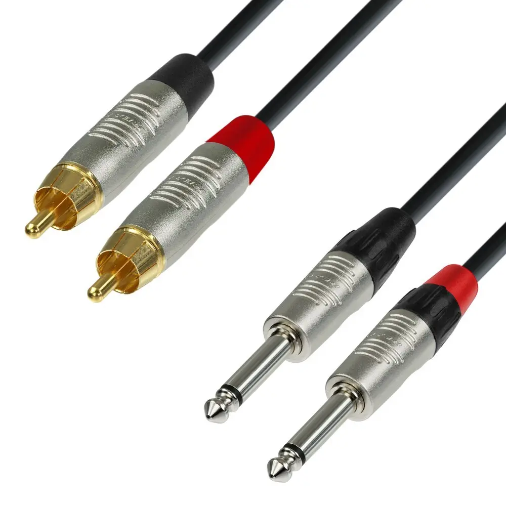 Cable 2 Plug 2 RCA 90 cm Fichas Rean Adam Hall 4TPC0090