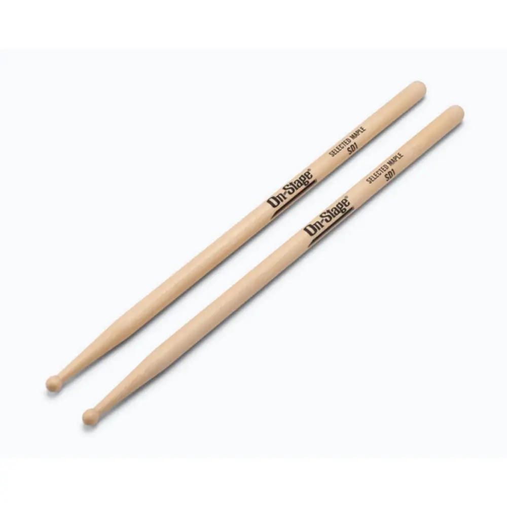 Palillos de Maple SD1, punta redonda On Stage MWSD1 Pack 12 Pares