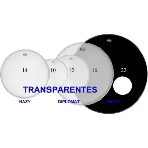 Pack Parches Resonantes 10 12 14 16 Ebony 22 con Agujero