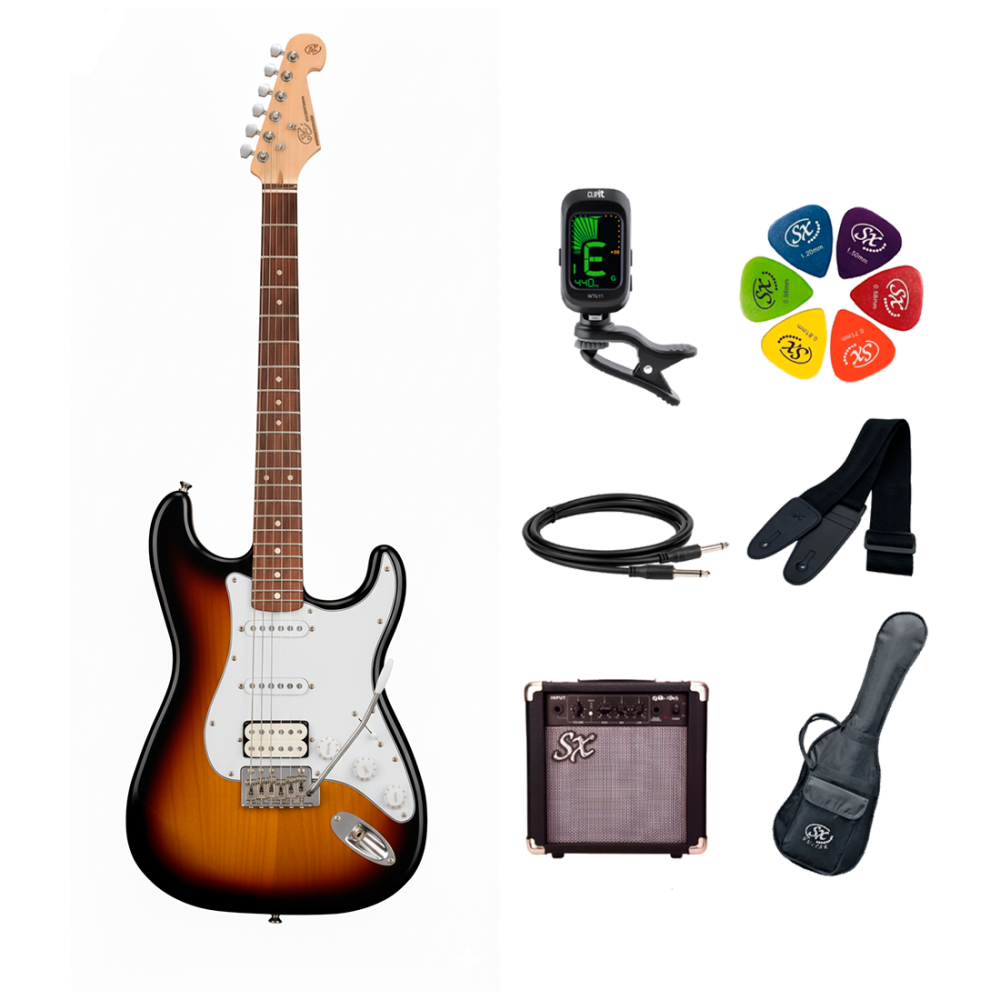 Pack Guitarra Electrica con Amplificador SX SE1HSS-SK-3TS