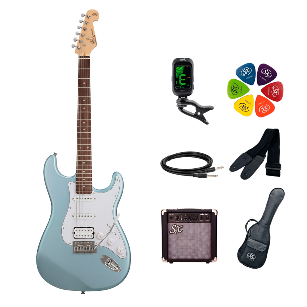 Pack Guitarra Electrica con Amplificador SX SE1HSS-SK-MIB