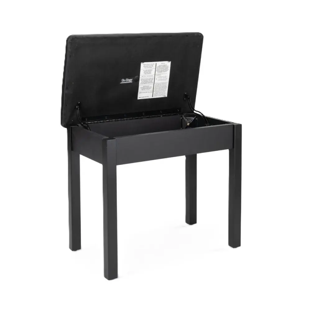 Taburete para piano o teclado On Stage KB8902B banqueta madera con Tapa