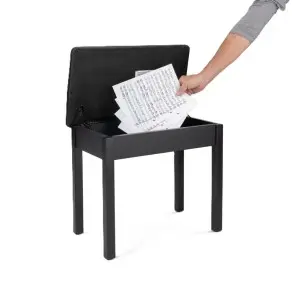 Taburete para piano o teclado On Stage KB8902B banqueta madera con Tapa