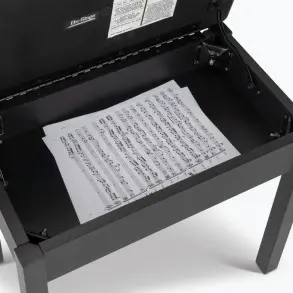 Taburete para piano o teclado On Stage KB8902B banqueta madera con Tapa