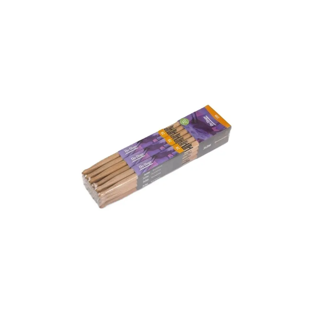 Pack X 12 Pares De Palillos para bateria 2B Hickory Punta de Madera On Stage HW2B