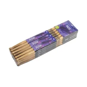 Pack X 12 Pares De Palillos para bateria 5B Hickory Punta de Madera On Stage HW5B