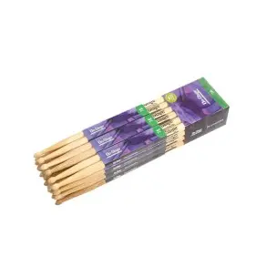 Pack X 12 Pares De Palillos para bateria 7A Hickory Punta de Madera On Stage HW7A