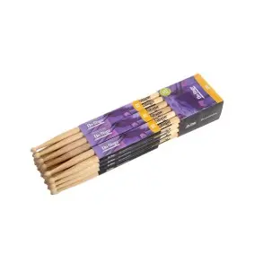 Pack X 12 Pares De Palillos para bateria 2B Hickory Punta de Madera On Stage HW2B