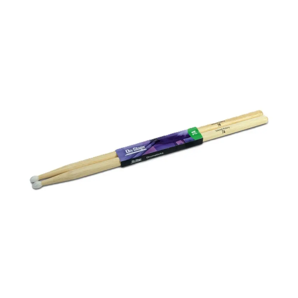 Pack X 12 Pares De Palillos para bateria 7A Hickory Punta de Nylon On Stage HN7A