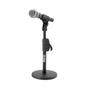 Soporte de Micrófono para Escritorio con Ajuste Rápido On Stage DS7200QRB base redonda