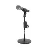 Soporte de Micrófono para Escritorio con Ajuste Rápido On Stage DS7200QRB base redonda