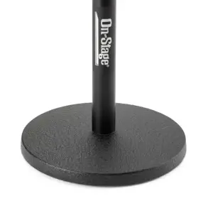 Soporte de Micrófono para Escritorio con Ajuste Rápido On Stage DS7200QRB base redonda