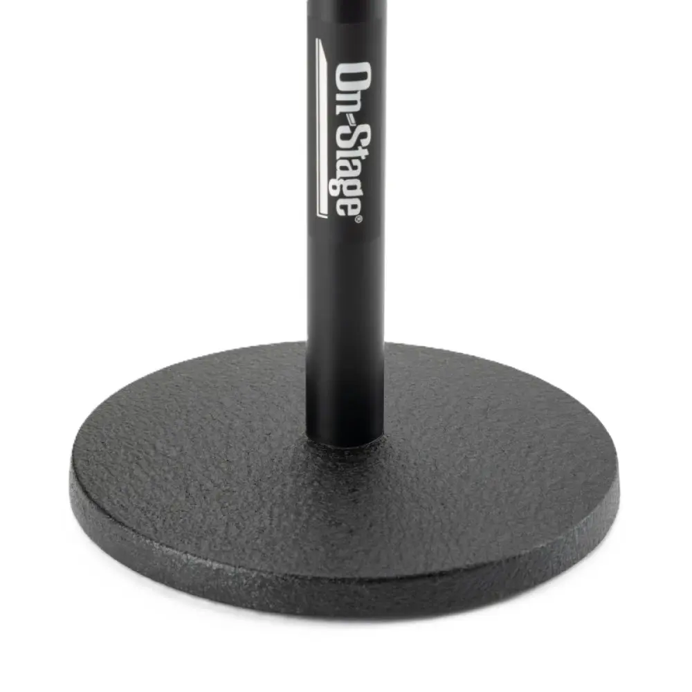 Soporte de Micrófono para Escritorio con Ajuste Rápido On Stage DS7200QRB base redonda