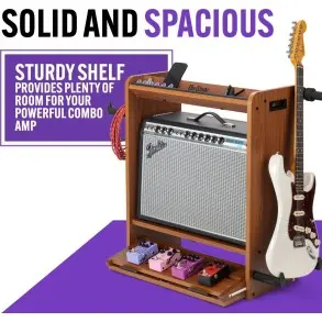 Estación de trabajo para guitarra o bajo amplificador y pedales ordenados On Stage GWS5000RB
