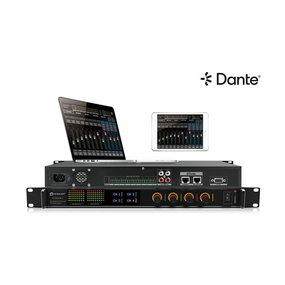 Mixer Digital Con Dante 64 Canales Relacart CONFER X