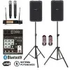 Combo Bafles Mixer Usb Bluetooth Microfono Inalambrico Pack