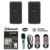 Combo Bafles Potenciados Mixer Dj Usb Bluetooth + Accesorios