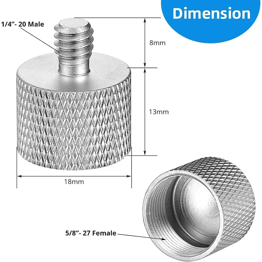 Adaptador para pie de microfono a rosca de camaras 1/4" On Stage MA-125