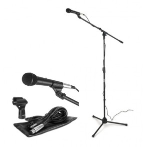 Combo Microfono para voces con soporte On Stage MS7500 Incluye Funda + pipeta + Cable XLR
