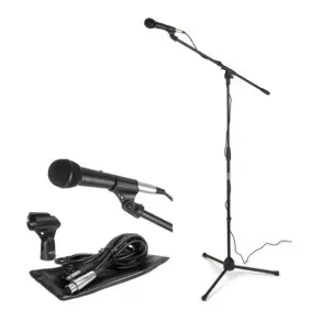 Combo Microfono para voces con soporte On Stage MS7500 Incluye Funda + pipeta + Cable XLR