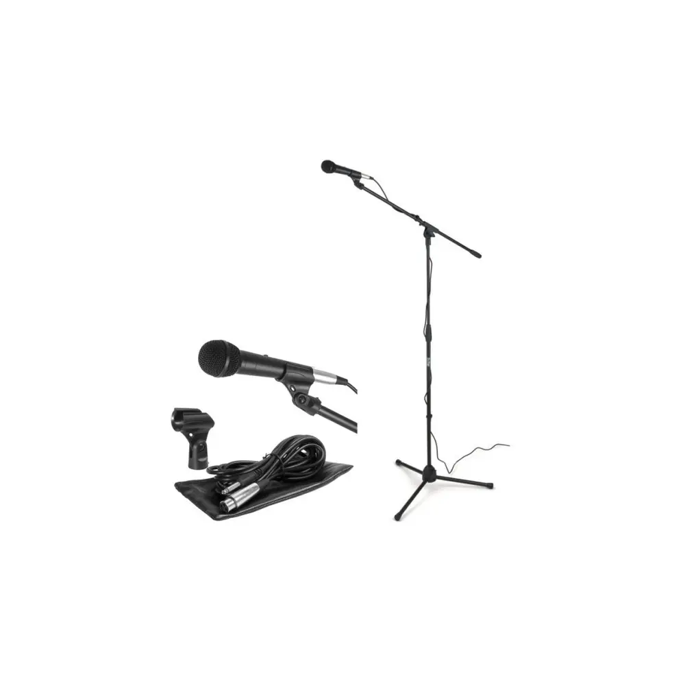 Combo Microfono para voces con soporte On Stage MS7500 Incluye Funda + pipeta + Cable XLR