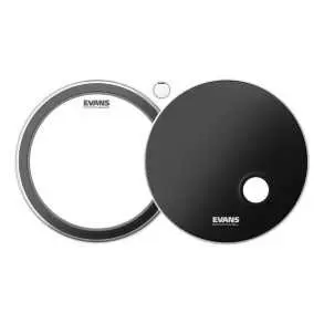 Pack Parche Bombo Evans Emad 20 Pulgadas Transparente Negro EBP-220MADSYD