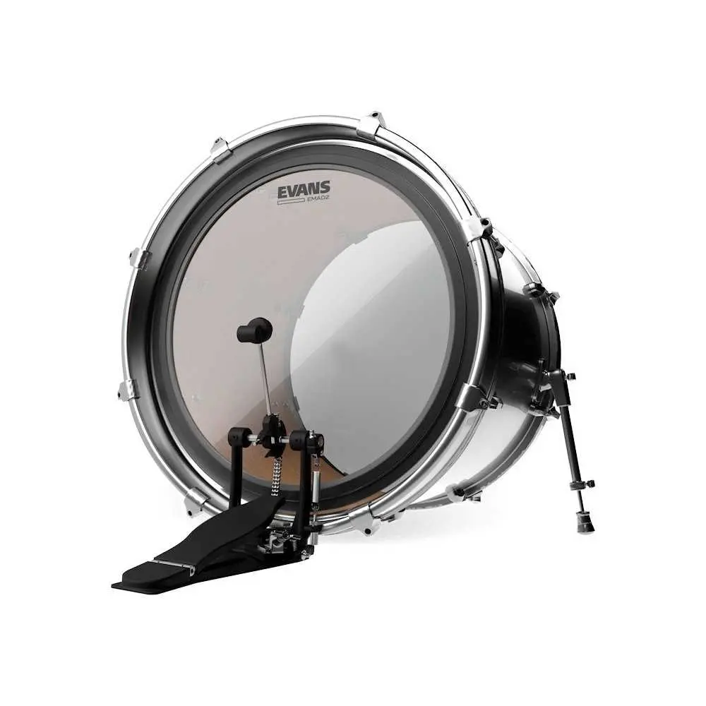 Pack Parche Bombo Evans Emad 20 Pulgadas Transparente Negro EBP-220MADSYD