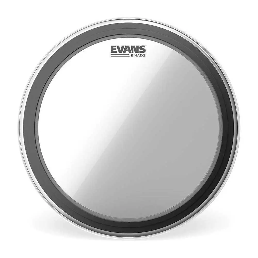 Pack Parche Bombo Evans Emad 20 Pulgadas Transparente Negro EBP-220MADSYD