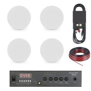 Pack Parlantes LD 6" + Potencia Bluetooth + Rollo Cable