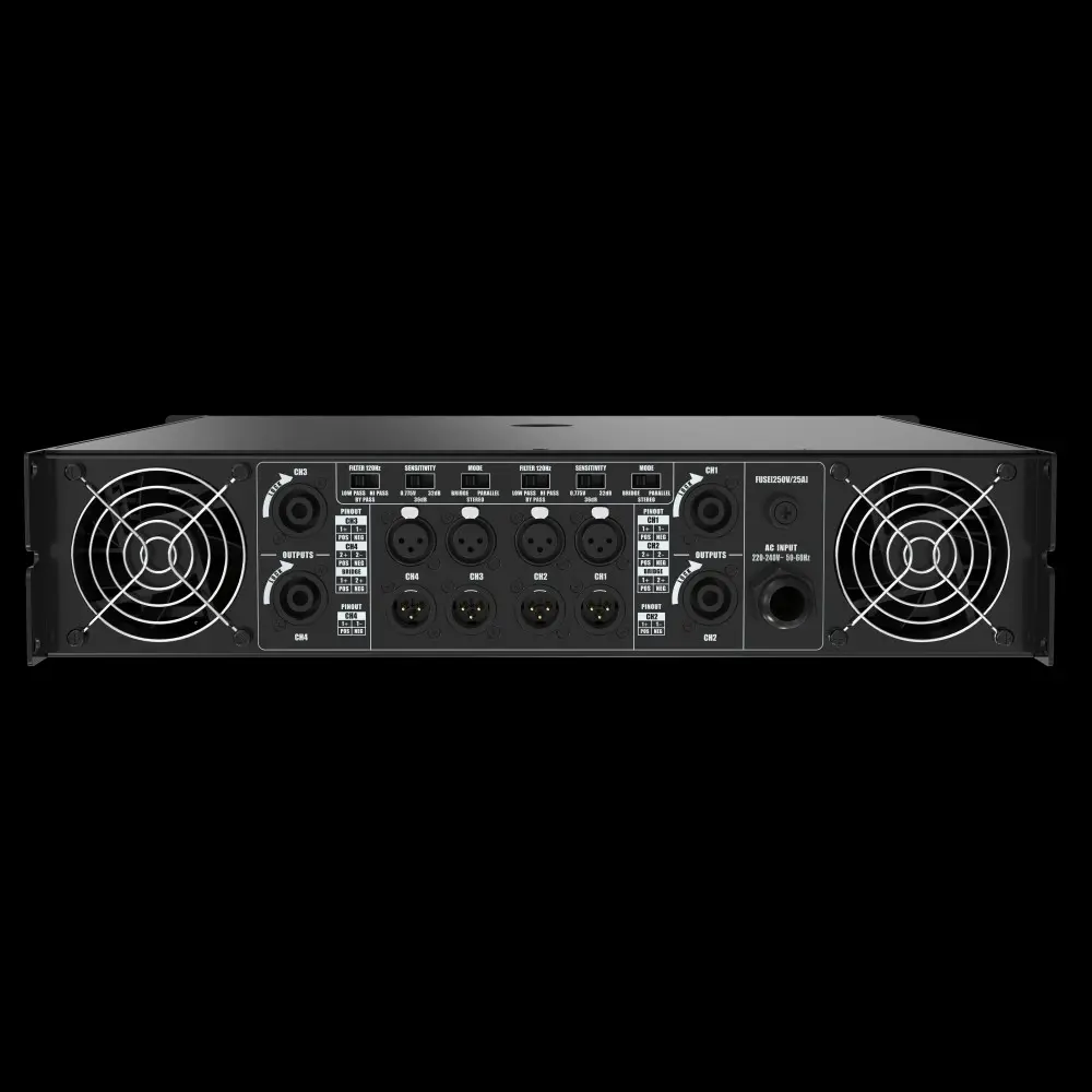 Potencia Multizona 4x100W 8 Ohms 4 X1500 W 4 Ohms Audiocenter PD1000