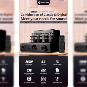 Amplificador Valvular de audio HYPER SOUND AV-2080R Clase D