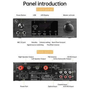 Pack Musica Parlantes Pared 4" Amplificador Bluetooth Rollo Cable