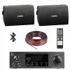 Pack Musica Parlantes Pared 4" Amplificador Bluetooth Rollo Cable