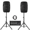 Sistema De Sonido Completo Potencia Bafles 15" Accesorios Ross Pa PP-2915-8F