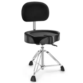 Banqueta De Batería Donner EC6642 Asiento Tipo Moto Con Respaldo Desmontable