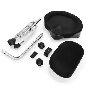 Banqueta De Batería Donner EC6642 Asiento Tipo Moto Con Respaldo Desmontable