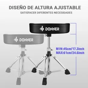 Banqueta Donner EC3019 Asiento Tipo Moto Regulable Con Rosa