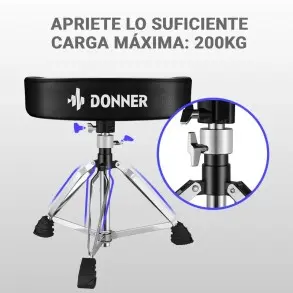 Banqueta Donner EC3019 Asiento Tipo Moto Regulable Con Rosa