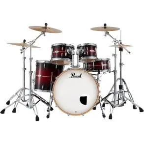 Bateria Profesional Series 4 Cuerpos Bombo 22 Pearl Red Burst Stripe