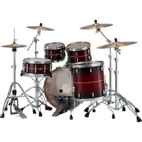 Bateria Profesional Series 4 Cuerpos Bombo 22 Pearl Red Burst Stripe