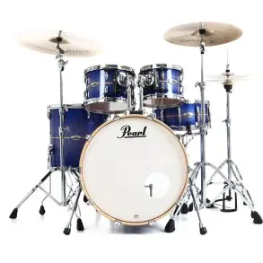 Bateria Pearl Professional Series 4 Cuerpos Bombo 22 Color Royal Blue Burst
