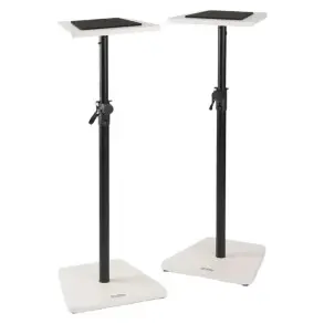 Soportes para monitor de estudio de madera On Stage SMS7500W Blancos (Par)