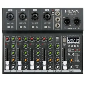 Mixer 6 Canales Heva Pro Audio HCM06