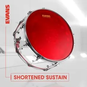Parche Evans 13" Hidráulico Arenado Capa Doble Color Rojo B13HR