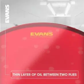 Parche Evans 13" Hidráulico Arenado Capa Doble Color Rojo B13HR
