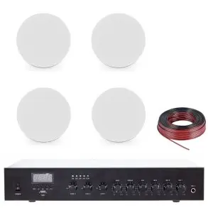 Pack Parlantes LD 6" + Potencia Bluetooth + Rollo Cable