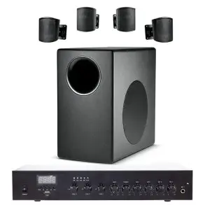 Kit Musica Funcional Audio Local Comercio Ropa Gymnasio Sub Satellites JBL