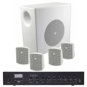 Kit Musica Funcional Parlantes Satelites y Subwoofer JBL Interior Potencia y Cables