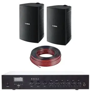 Kit Musica Funcional Bafles Yamaha Exterior VS6 Interior Exterior Bar Sonido Quincho